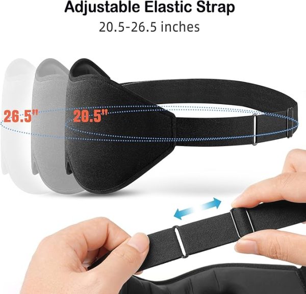 LitBear Sleep Mask for Side Sleeper Women Men, Eye Mask for Sleeping Light Blocking, 3D Contoured Cup Sleeping Mask, Soft Breathable Sleep Eye Mask with Adjustable Elastic Strap for Flight Nap - Image 2