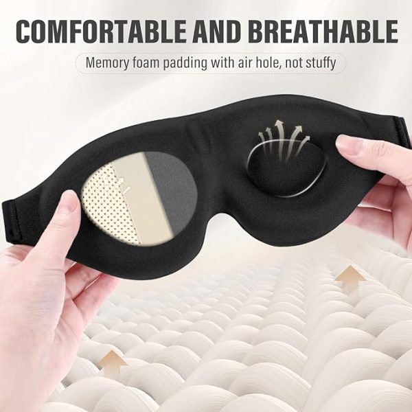 YIVIEW Sleep Mask for Side Sleeper, Complete Light Blocking 3D Sleeping Eye Mask, Soft Breathable Eye Cover for Women Men, Relaxing Zero Pressure Night Blindfold - Image 3