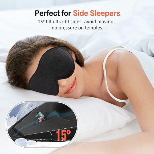 LitBear Sleep Mask for Side Sleeper Women Men, Eye Mask for Sleeping Light Blocking, 3D Contoured Cup Sleeping Mask, Soft Breathable Sleep Eye Mask with Adjustable Elastic Strap for Flight Nap - Image 6