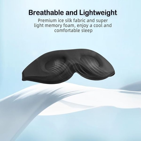 LitBear Sleep Mask for Side Sleeper Women Men, Eye Mask for Sleeping Light Blocking, 3D Contoured Cup Sleeping Mask, Soft Breathable Sleep Eye Mask with Adjustable Elastic Strap for Flight Nap - Image 3