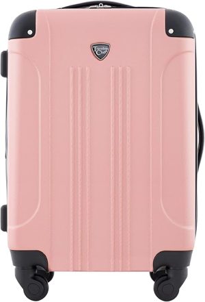 Travelers Club Chicago Hardside Expandable Spinner Luggage, Rose Gold, 20" Carry-On