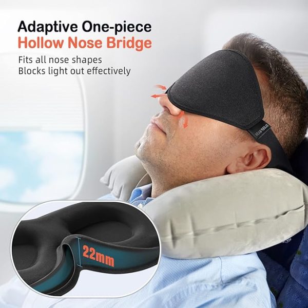 LitBear Sleep Mask for Side Sleeper Women Men, Eye Mask for Sleeping Light Blocking, 3D Contoured Cup Sleeping Mask, Soft Breathable Sleep Eye Mask with Adjustable Elastic Strap for Flight Nap - Image 5